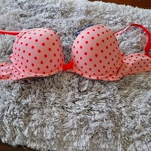 Victoria secret Very sexy body by Vic push up padded 36B bra pink Polka dot